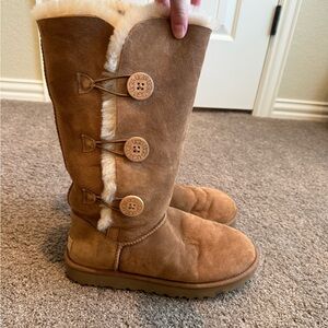 UGG Women's Brown Shearling Button Boots
